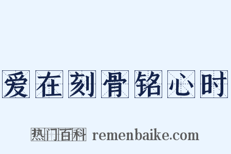 爱在刻骨铭心时是什么意思的图片